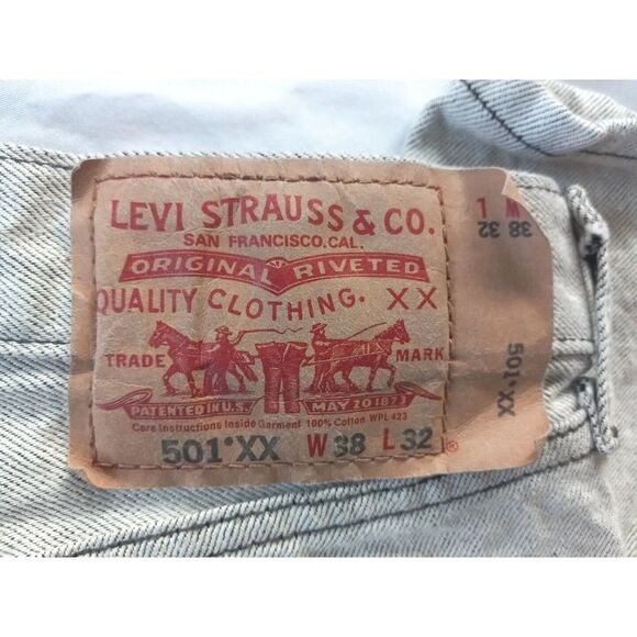 Levi's Other - Vintage LEVI'S 501 XX Men's 38x32 Denim Jeans‎ Straight Light Gray 80s 90s